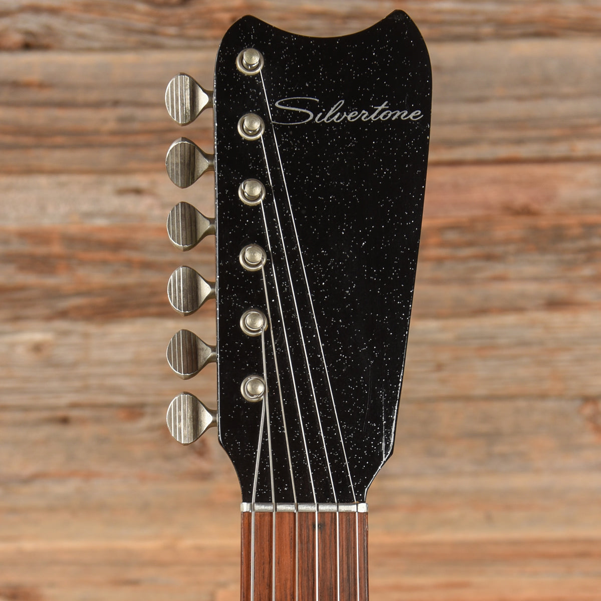 Silvertone 1448 w/Amp in Case Black Electric Guitars / Solid Body