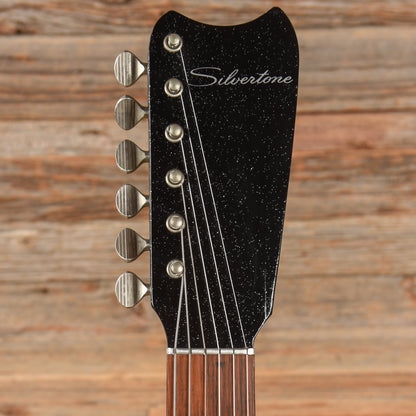 Silvertone 1448 w/Amp in Case Black Electric Guitars / Solid Body
