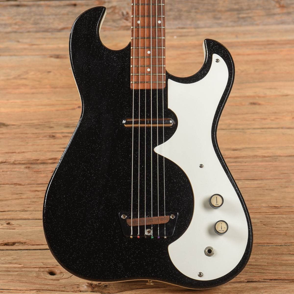 Silvertone 1448 w/Amp in Case Black Electric Guitars / Solid Body