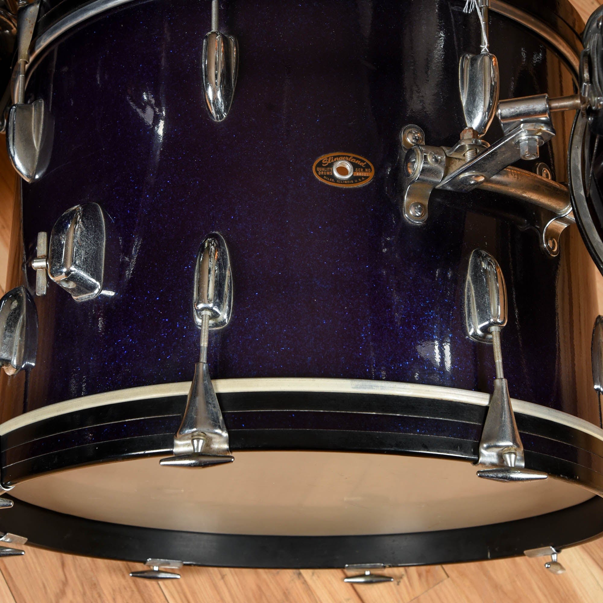 Slingerland 13/16/20 Drum Kit 3 pc Dark Blue Sparkle 3 ply USED 1965/66 Drums and Percussion / Acoustic Drums / Full Acoustic Kits