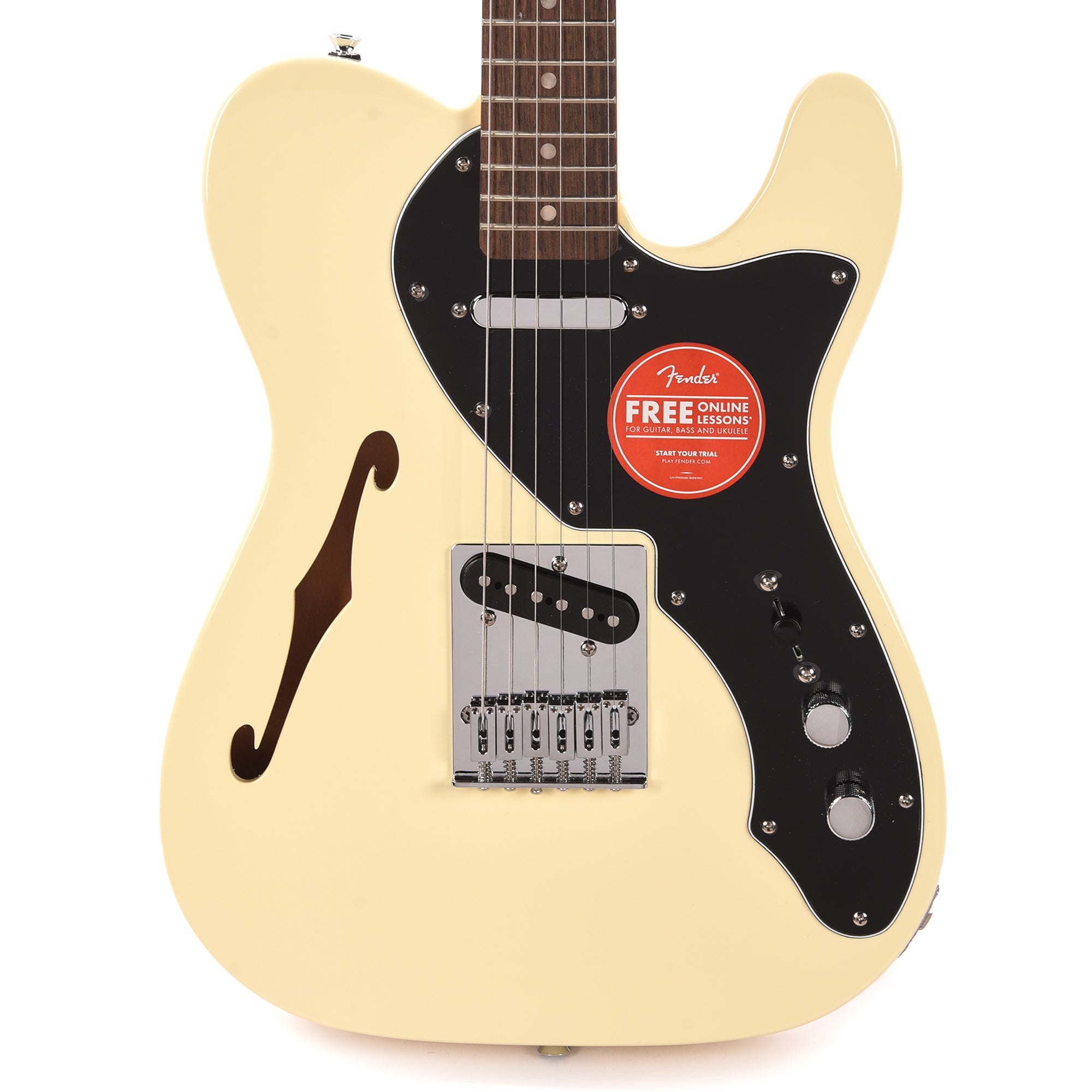 Squier Affinity Series Telecaster Thinline Olympic White Electric Guitars / Semi-Hollow