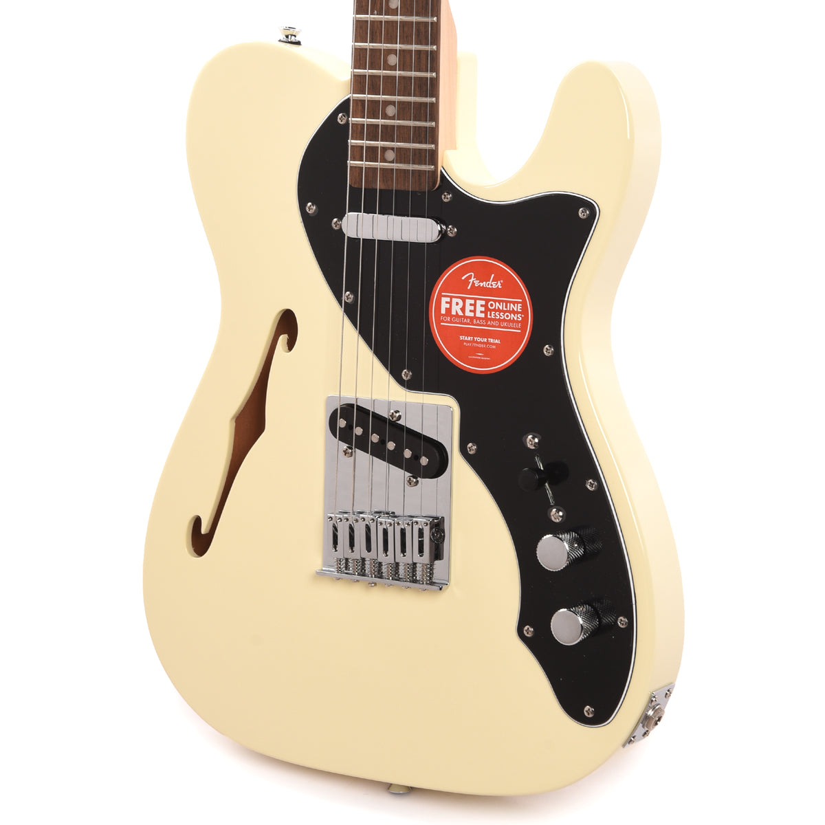 Squier Affinity Series Telecaster Thinline Olympic White Electric Guitars / Semi-Hollow