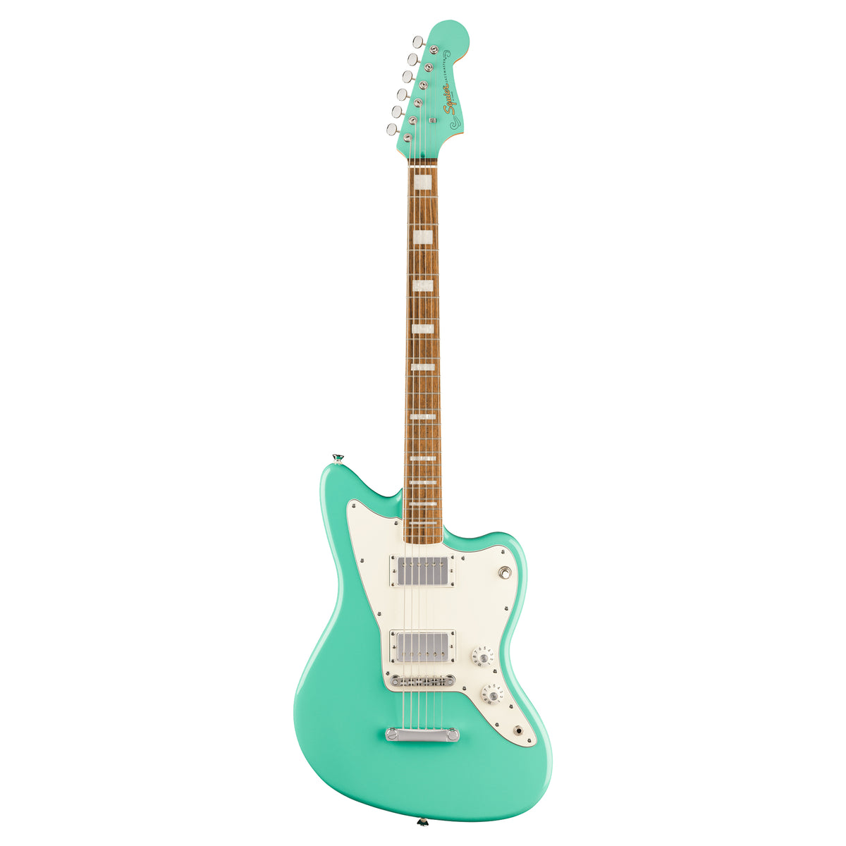 Squier Paranormal Baritone Jazzmaster HH Sea Foam Green w/Painted Headcap Electric Guitars