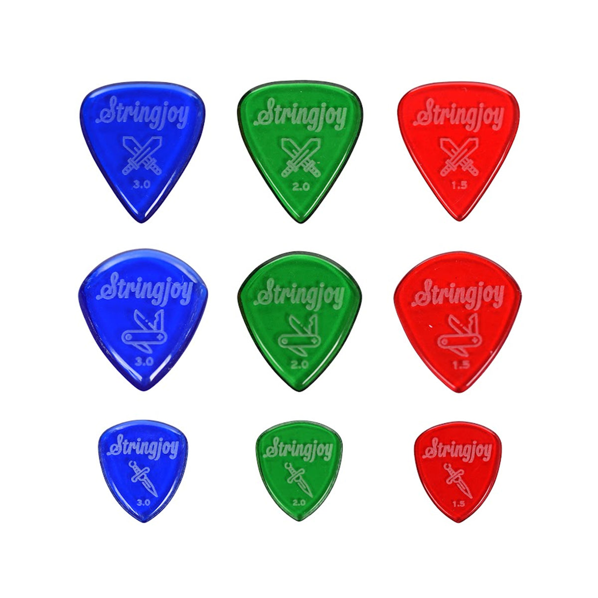 Stringjoy Acrylic Pick Sampler 9-Pack Accessories / Picks