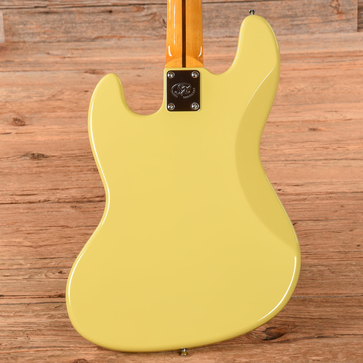 SX Guitars Vintage Series Bass Vintage White Bass Guitars / 4-String