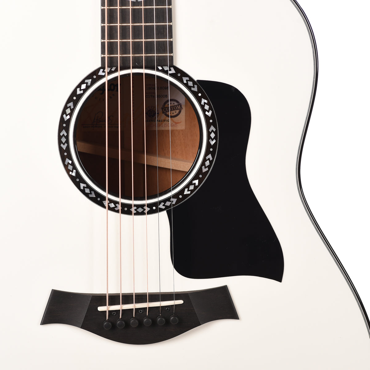Taylor Custom "The Catch" #5 NAMM 2025 Grand Pacific Torrefied Sitka/Mahogany Pearl White ES2 Acoustic Guitars / OM and Auditorium