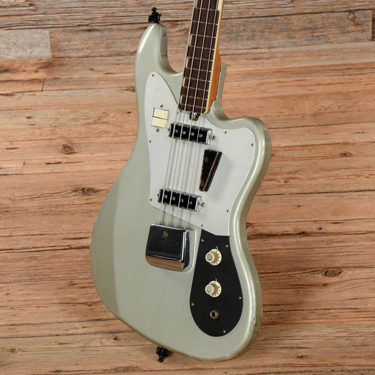 Teisco EB-200 Silver 1960s Bass Guitars / 4-String
