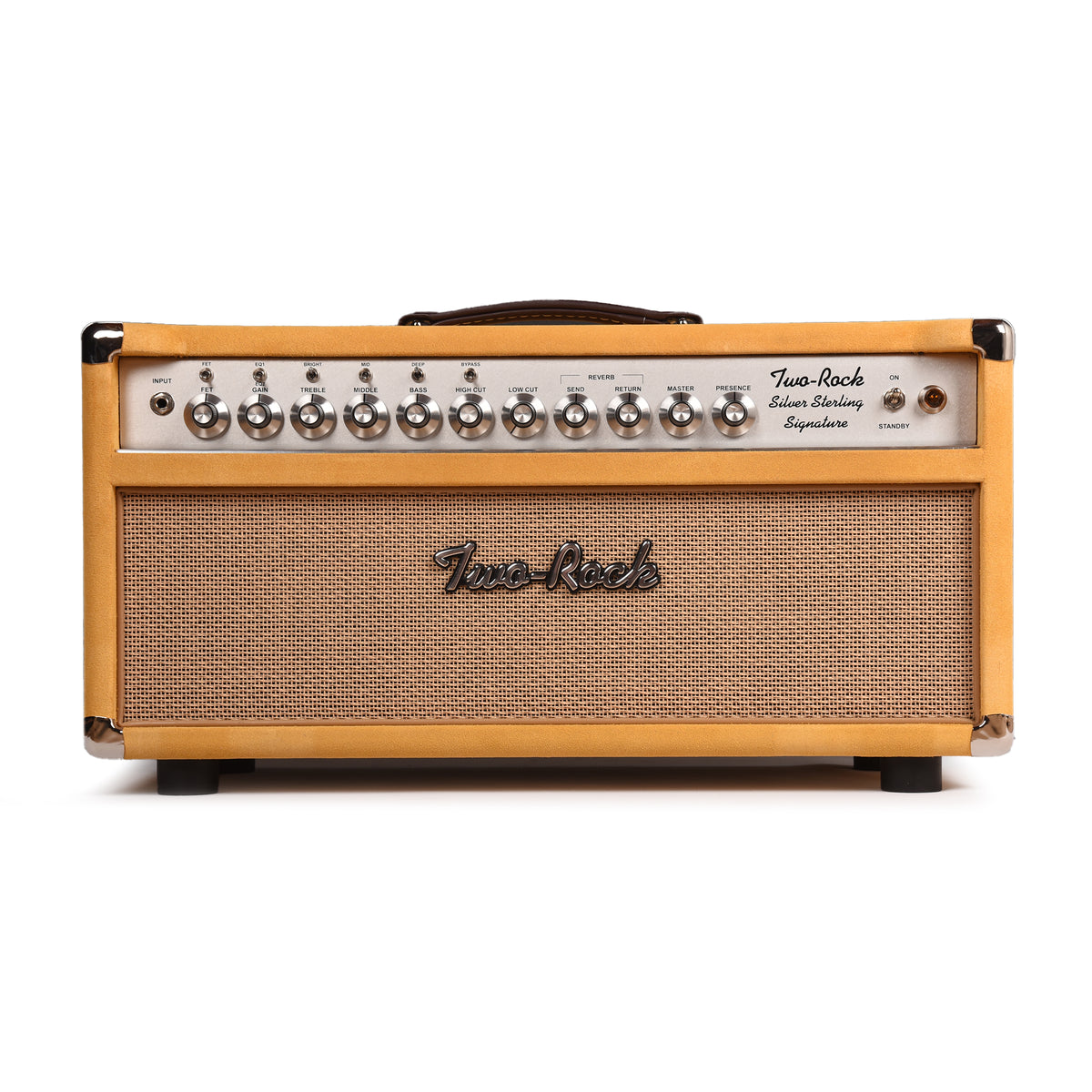 Two Rock Silver Sterling Signature 100W Head Silver Anodize Chasis Gold Suede w/ Cane Grill Amps / Guitar Amps / Guitar Heads