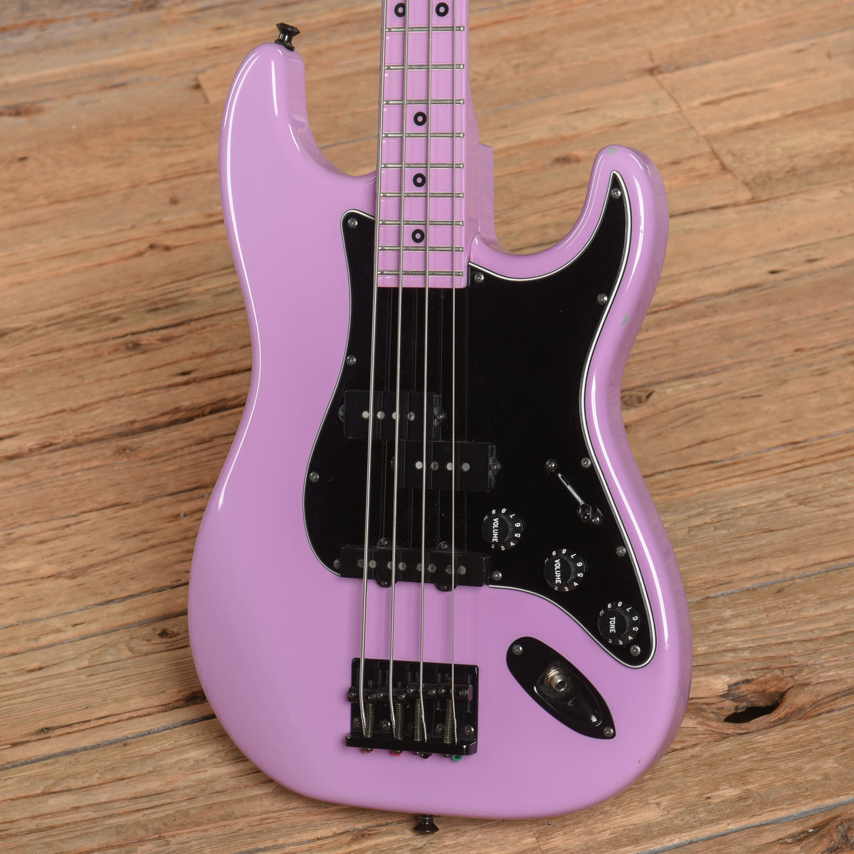 Unbranded "Strato-Bass" Lavender 1980s Bass Guitars / 4-String