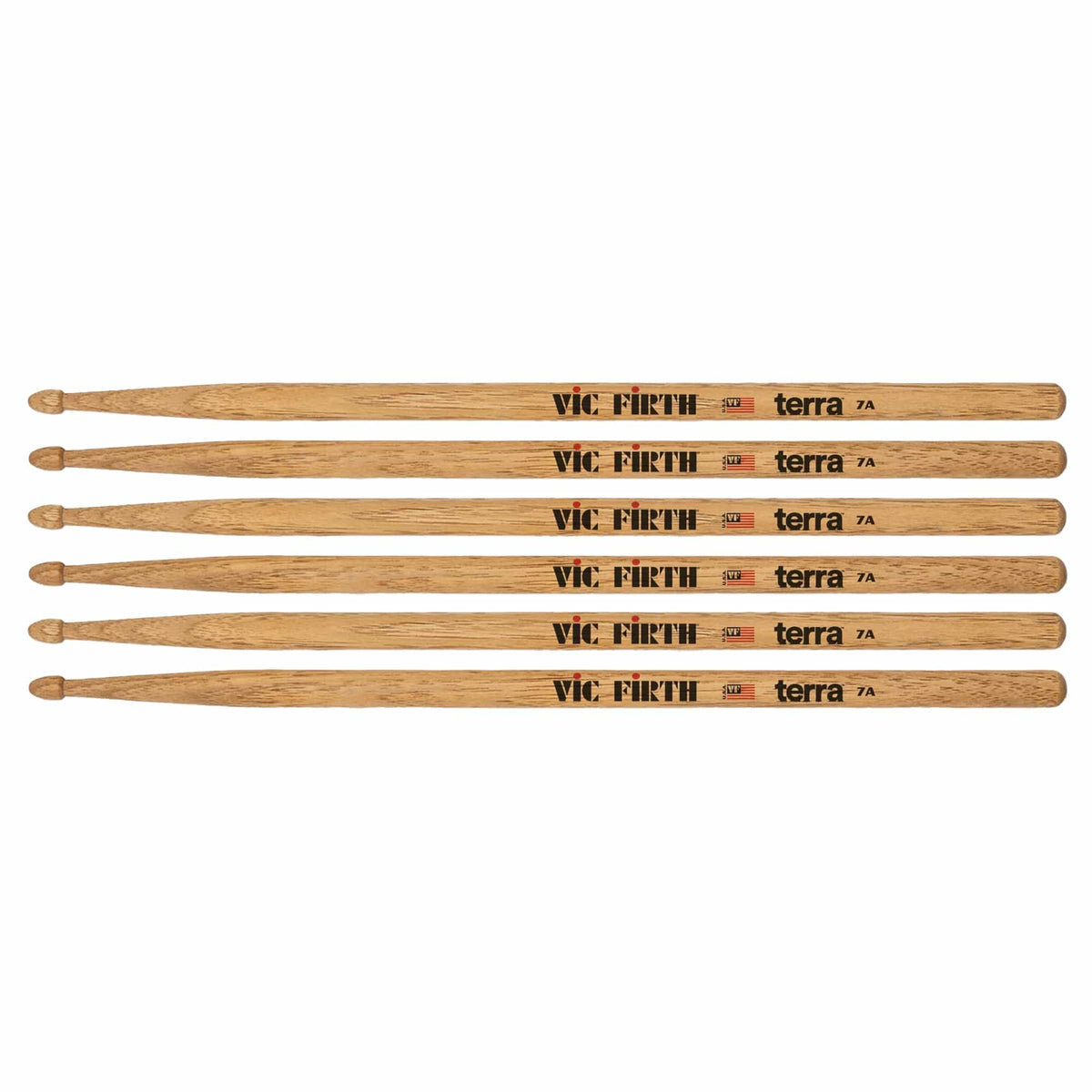 Vic Firth American Classic 7AT Terra Wood Tip Drum Sticks 3-Pack Bundle Drums and Percussion / Parts and Accessories / Drum Sticks and Mallets