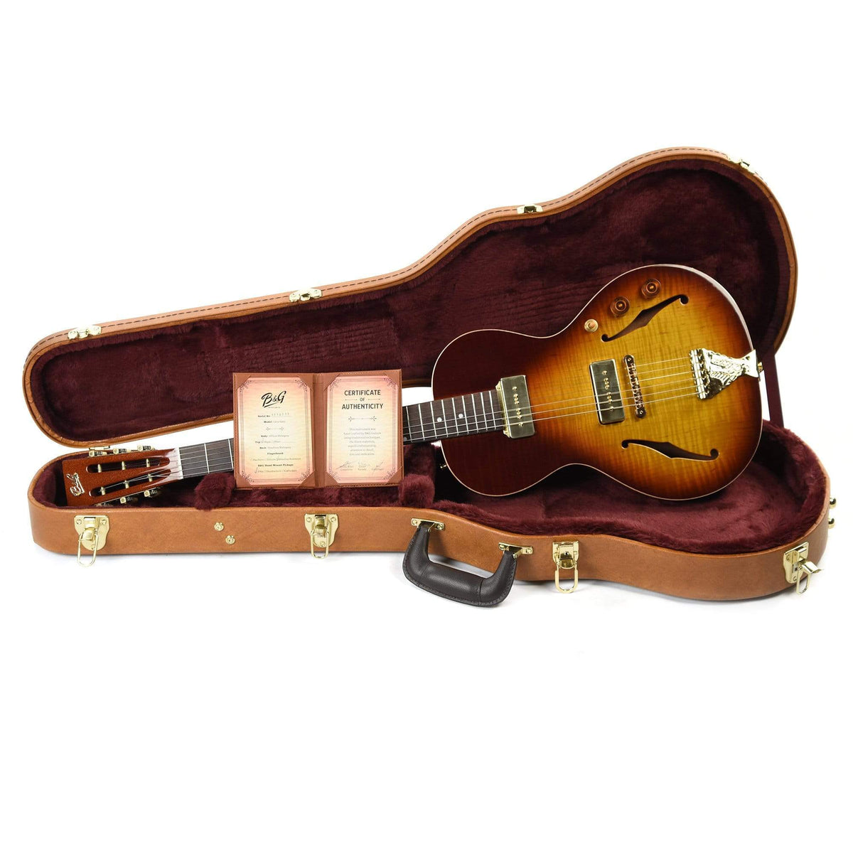 B&G Little Sister Non-Cutaway w/P90's, Brazilian Board, and Honduran Mahogany Neck Electric Guitars / Semi-Hollow
