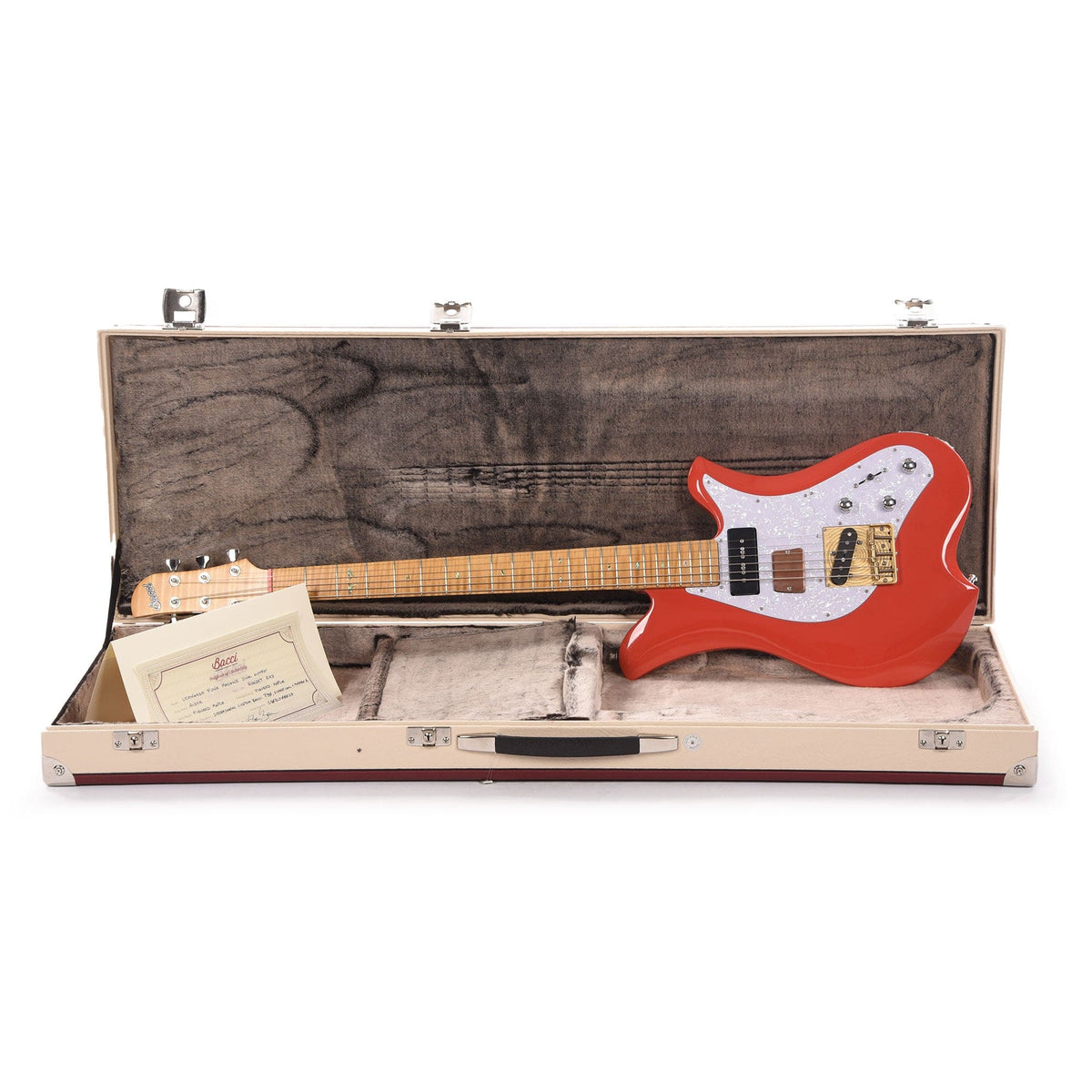 Bacci Leonardo Funk Machine Dual Output Baritone Sunset Red Electric Guitars / Baritone