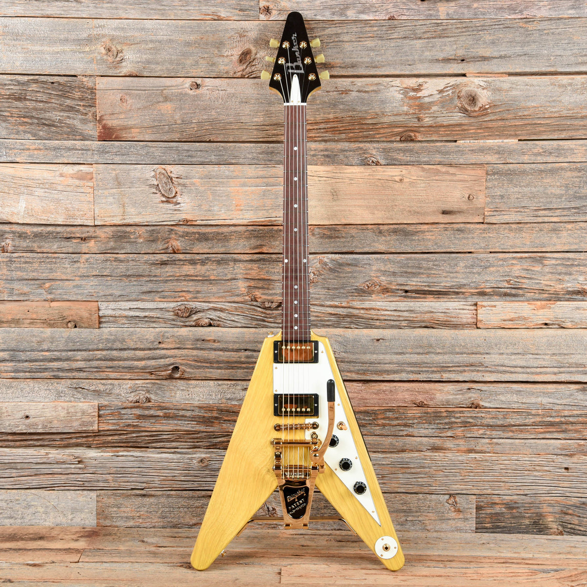 Banker Custom 58 Spec V Korina Natural Lightly Aged w/Bigsby & OX4 PAF Pickups Electric Guitars / Solid Body