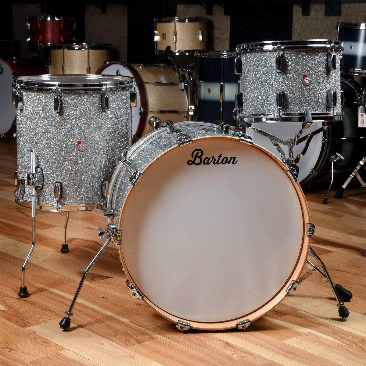 Barton Drum Co. 13/16/22 3pc. Maple Drum Kit Silver Sparkle Drums and Percussion / Acoustic Drums / Full Acoustic Kits