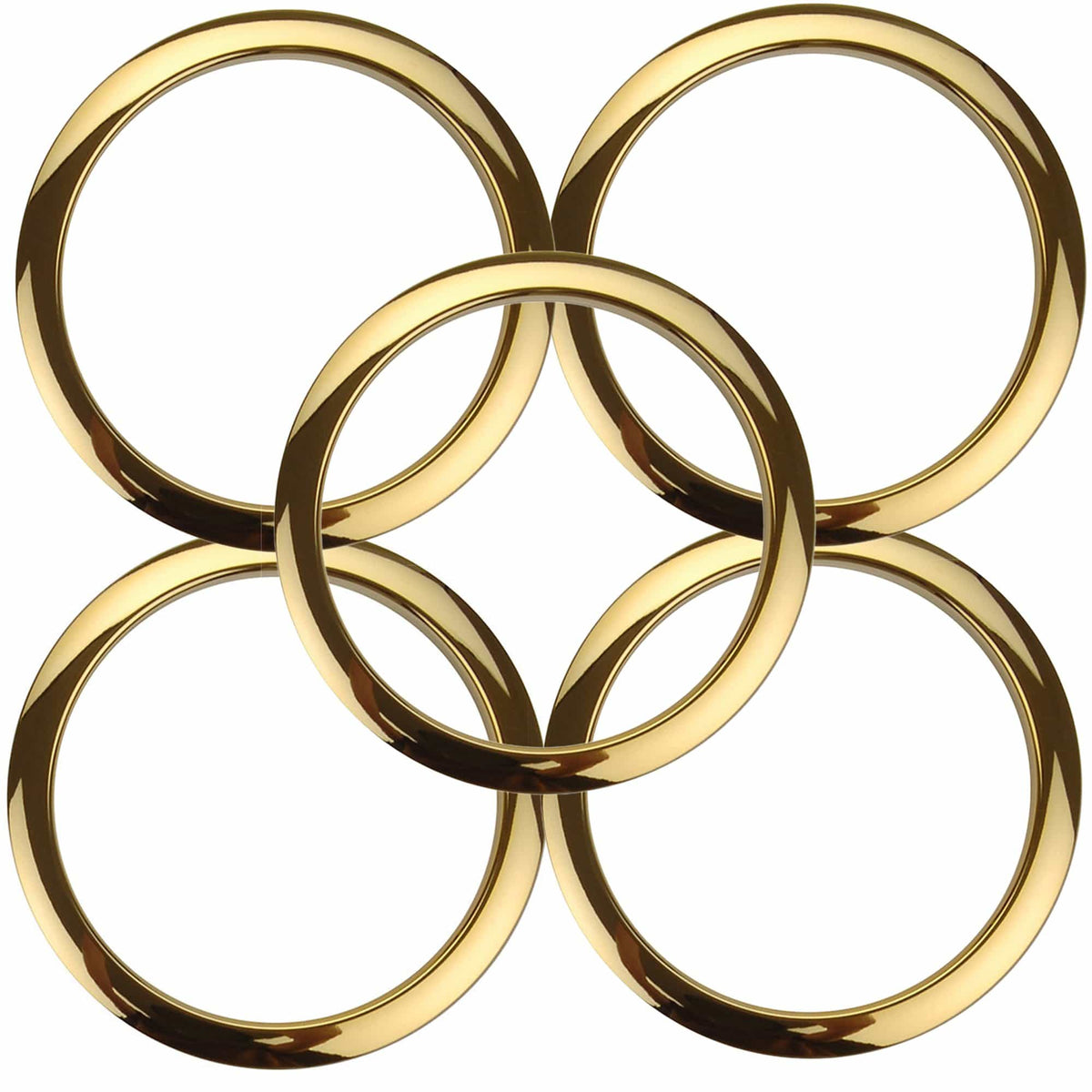 Bass Drum O's 5" Bass Drum Head Reinforcement Ring Brass 5 Pack Bundle Drums and Percussion / Parts and Accessories / Drum Parts