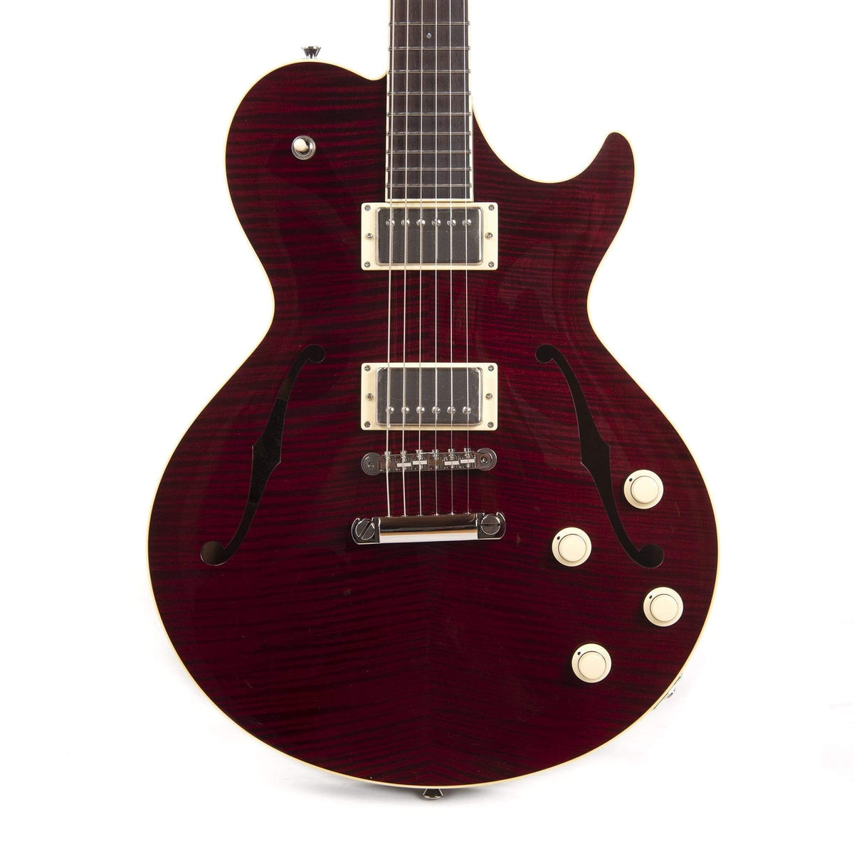Collings SoCo Deluxe Flame Maple Merlot w/60s Neck Carve, Stainless Steel Frets, & Lollar Imperial High-Wind Pickups Electric Guitars / Semi-Hollow