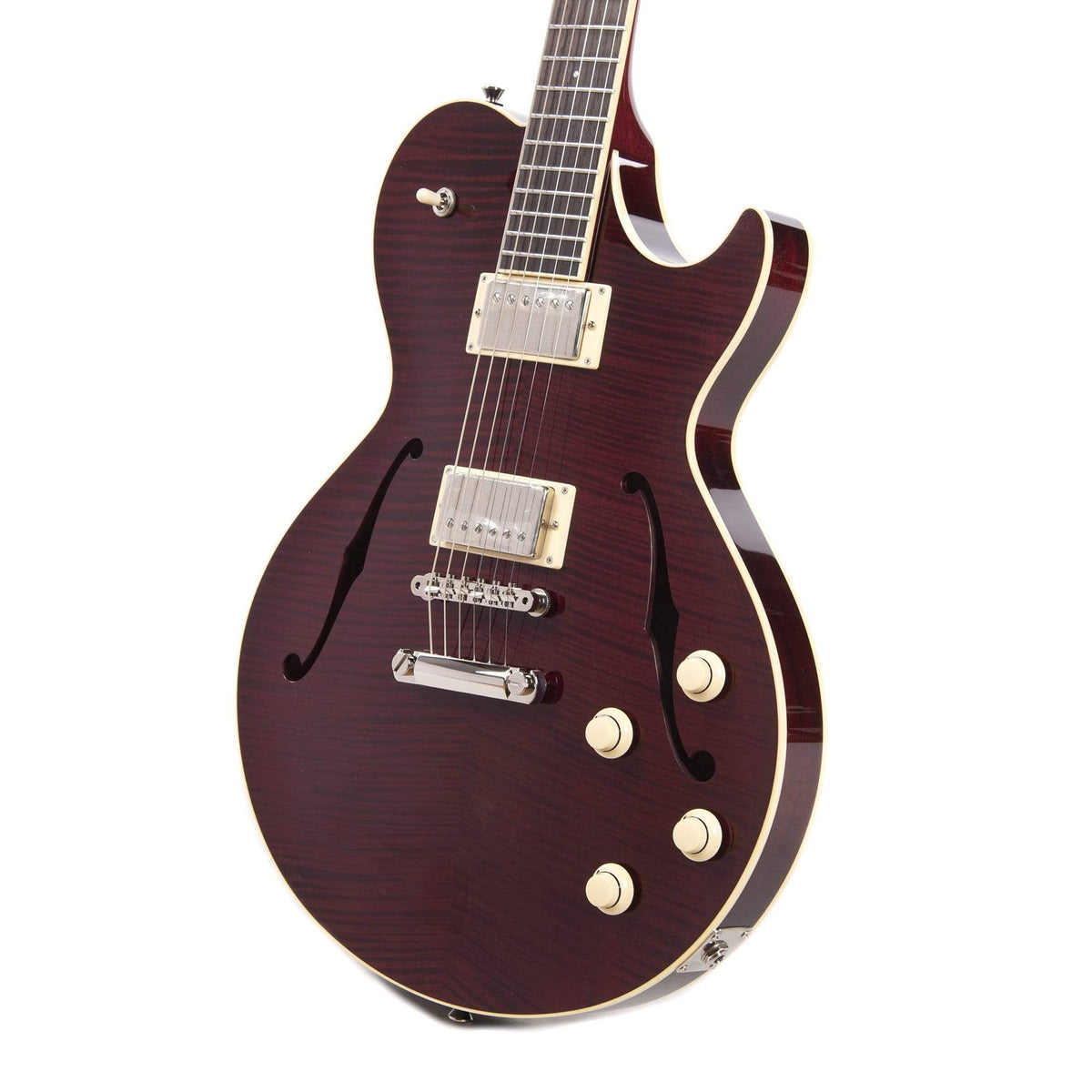 Collings SoCo Deluxe Flame Maple Merlot w/60s Neck Carve, Stainless Steel Frets, & Lollar Imperial High-Wind Pickups Electric Guitars / Semi-Hollow