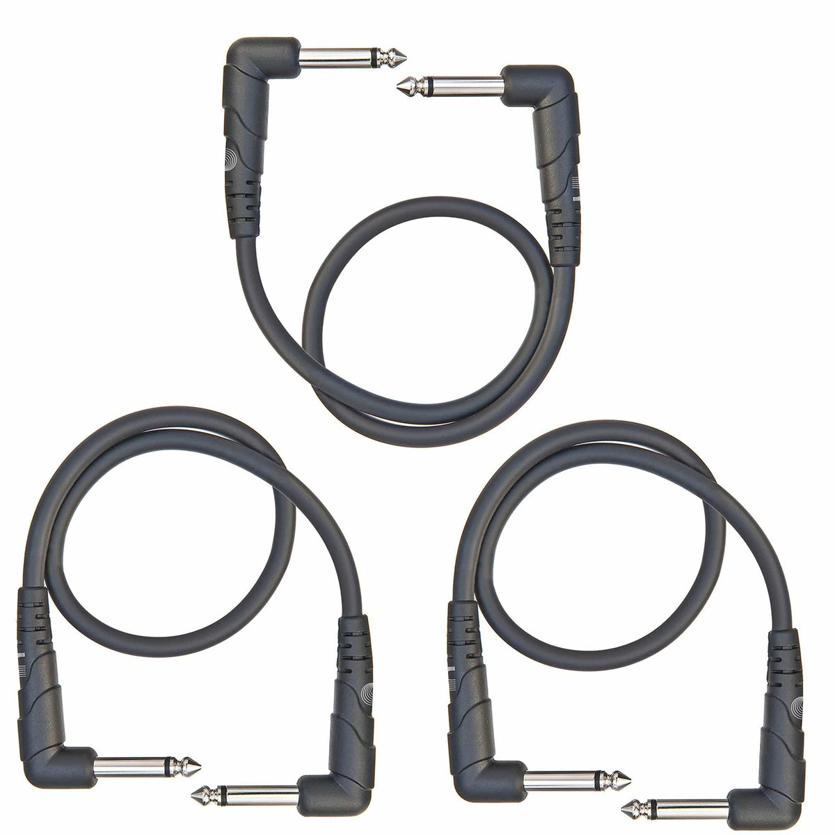 D'Addario Classic Series Patch Cable Right-Angle 3' 3 Pack Bundle Accessories / Cables