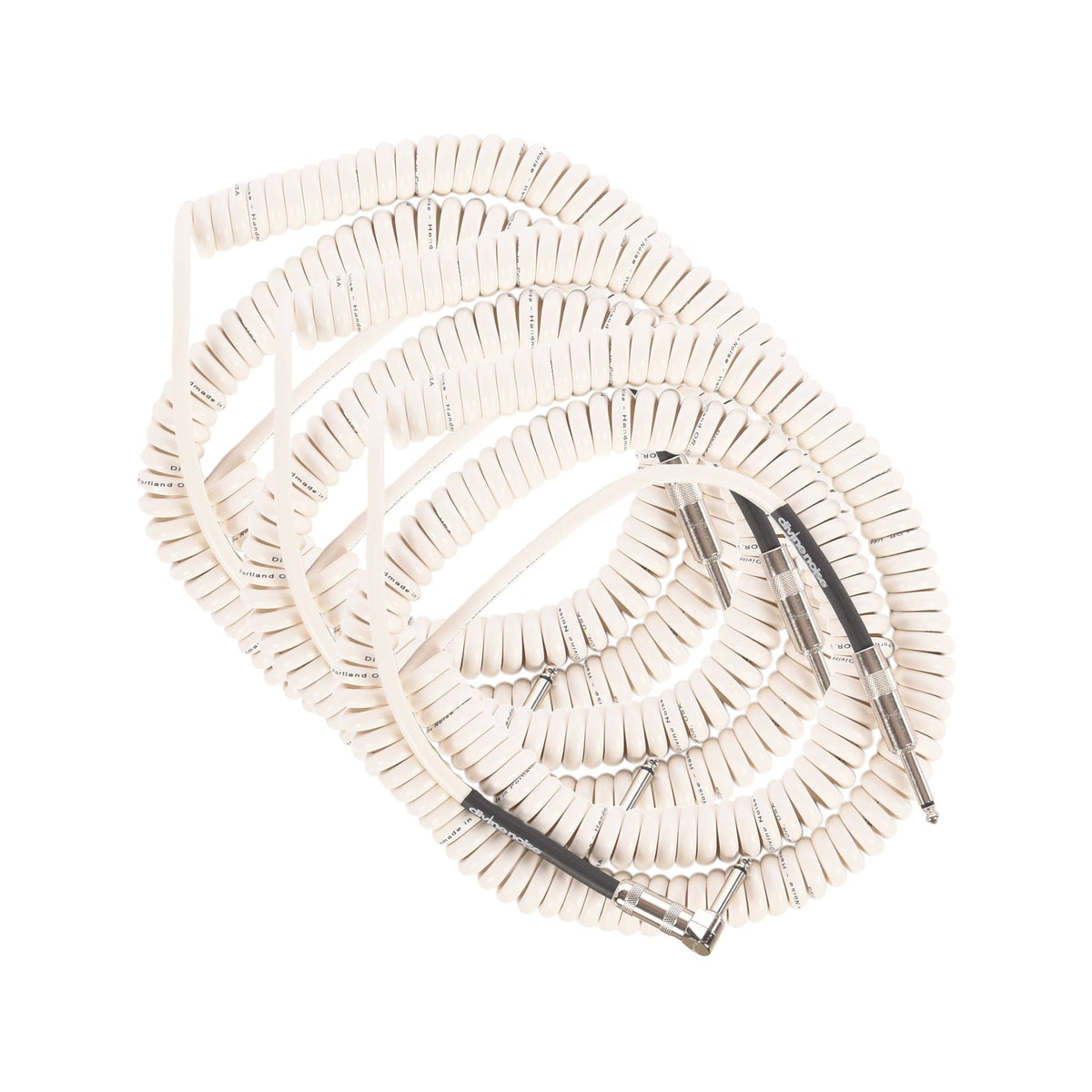 Divine Noise Curly Cable White 30' Straight/Right Angle 3 Pack Bundle Accessories / Cables