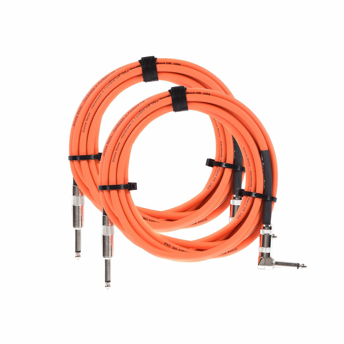 Divine Noise Straight Cable Orange 15' Straight/Right Angle 2 Pack Bundle Accessories / Cables