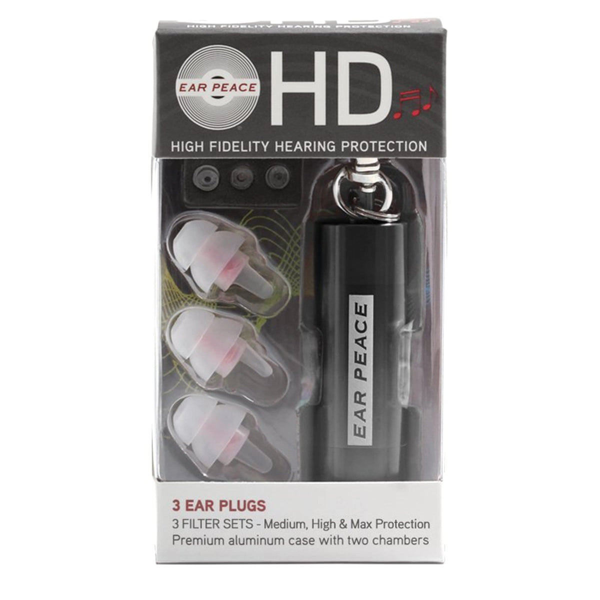EarPeace HD Musicians Earplugs - Black Case Accessories / Headphones