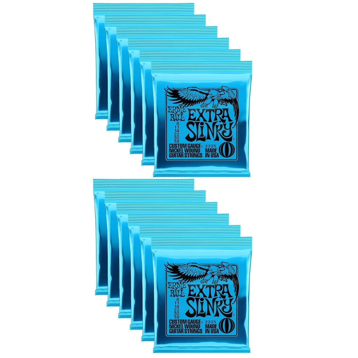 Ernie Ball 2225 Extra Slinky 8-38 (12 Pack Bundle) Accessories / Strings / Guitar Strings