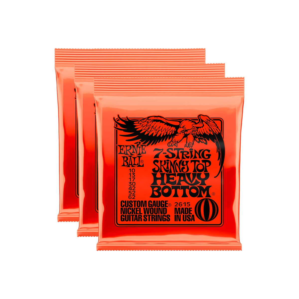 Ernie Ball Skinny Top Heavy Bottom 7-String Slinky 10-62 3 Pack Bundle Accessories / Strings / Guitar Strings