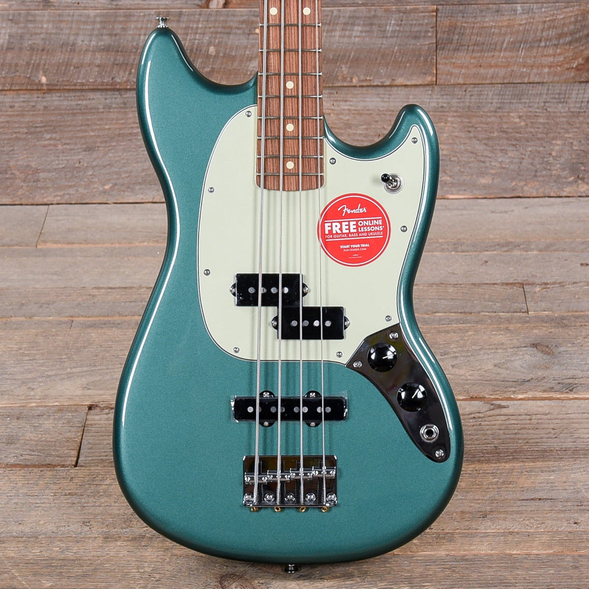 Fender Player Mustang Bass PJ Sherwood Green w/3-Ply Mint Pickguard Bass Guitars / 4-String