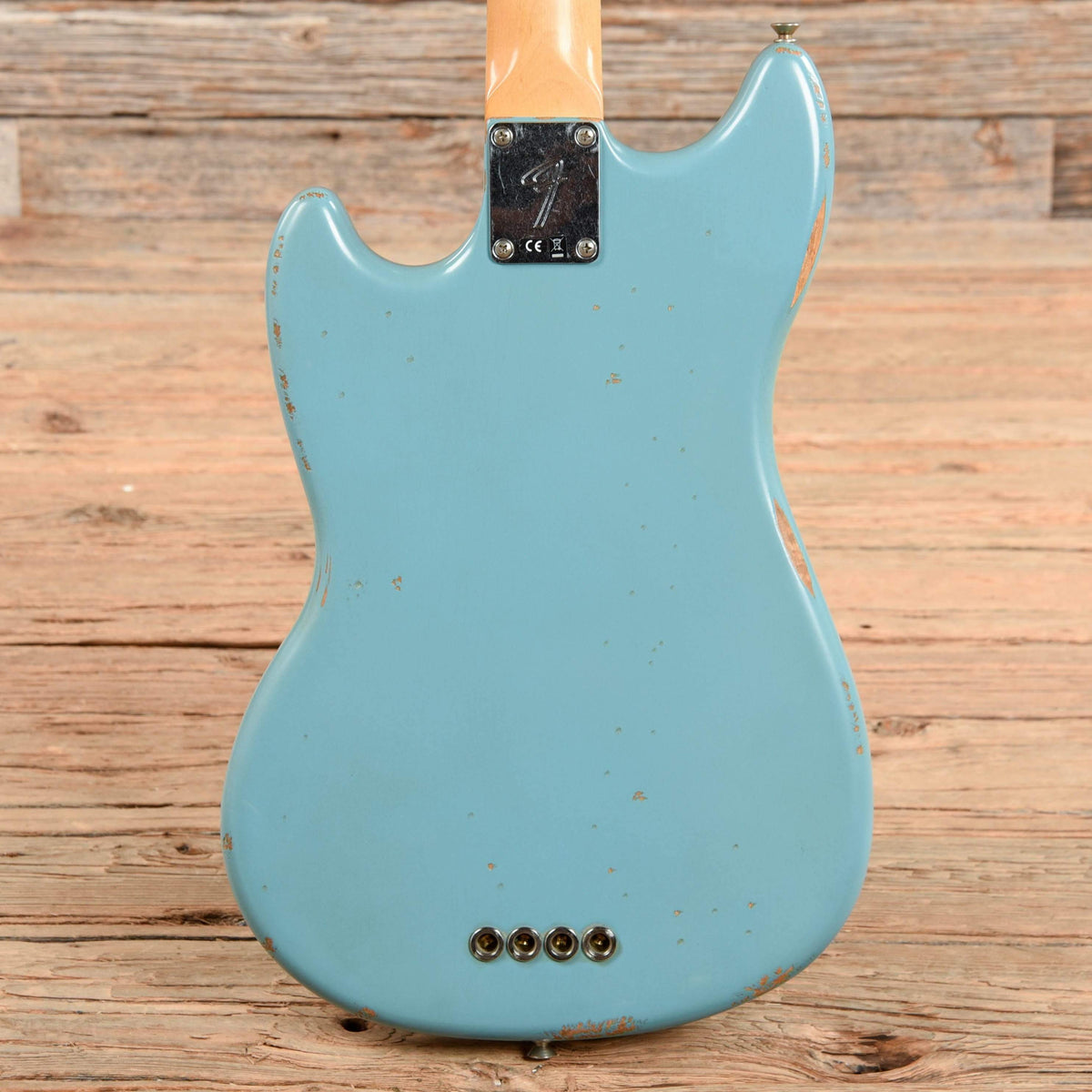 Fender Justin Meldal-Johnsen Road Worn Signature Mustang Bass Daphne Blue Bass Guitars / Short Scale