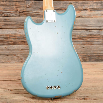 Fender Justin Meldal-Johnsen Road Worn Signature Mustang Bass Daphne Blue Bass Guitars / Short Scale