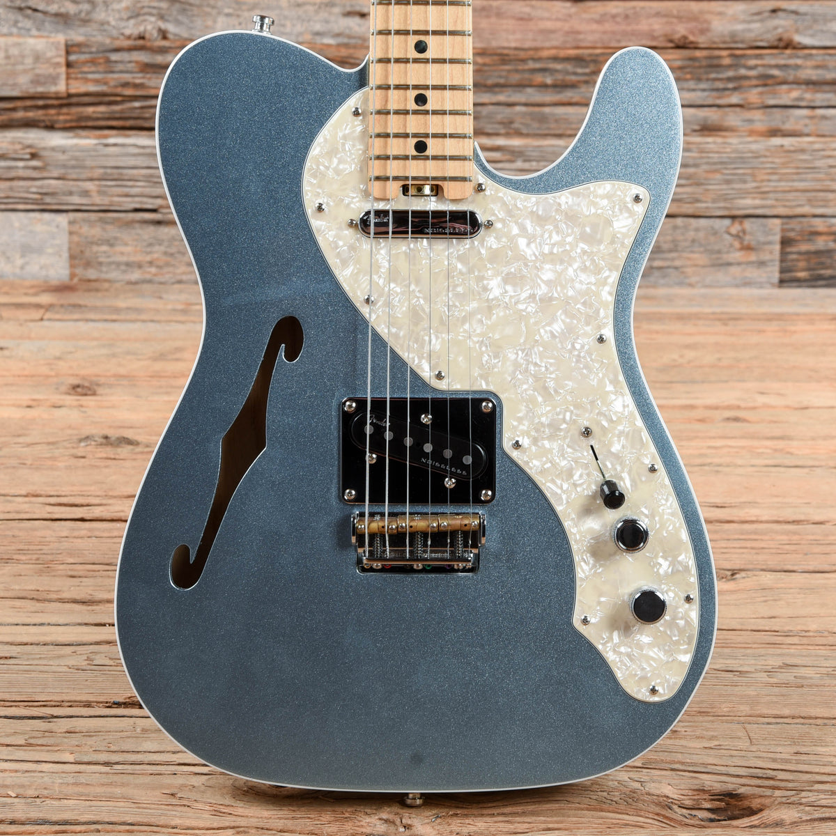 Fender American Elite Telecaster Thinline Mystic Ice Blue 2017 Electric Guitars / Semi-Hollow