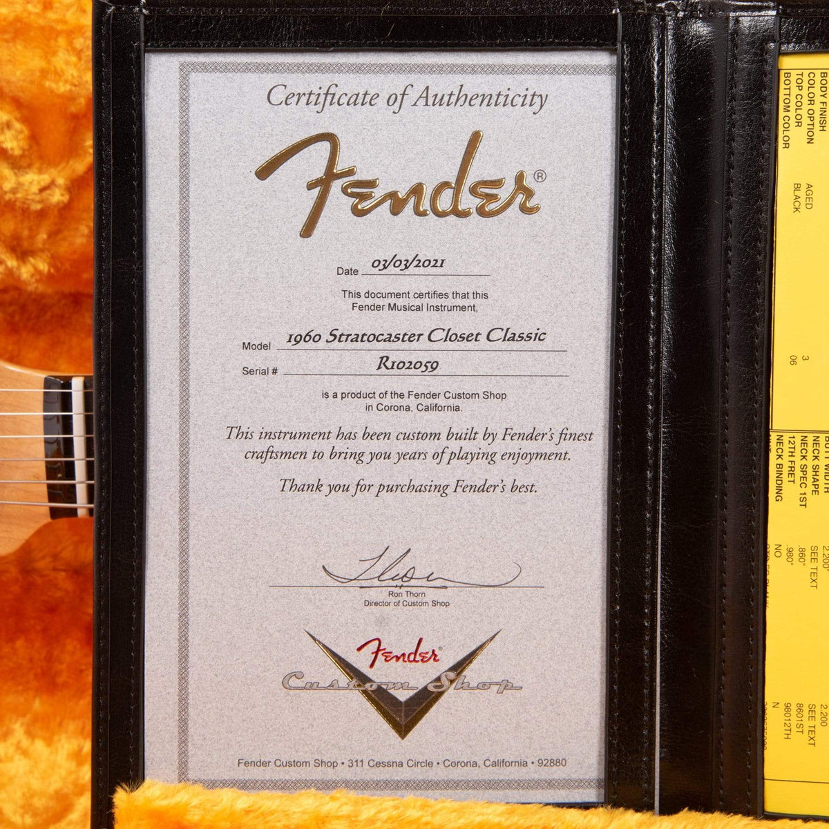 Fender Custom Shop 1960 Stratocaster "Chicago Special" Deluxe Closet Classic Aged Black w/Gold Hardware Electric Guitars / Solid Body
