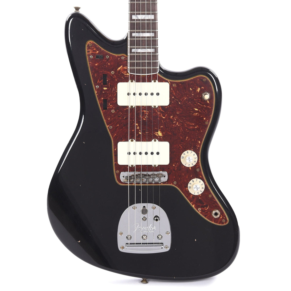 Fender Custom Shop 1966 Jazzmaster "Chicago Special" Journeyman Aged Black w/Tortoise Pickguard & Painted Headcap Electric Guitars / Solid Body