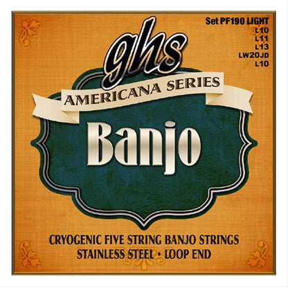 GHS Americana Series Banjo Light 10-20 (6 Pack Bundle) Accessories / Strings / Banjo Strings