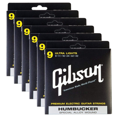 Gibson Gear Special Alloy Humbucker Electric Guitar Strings Ultra Light 9-42 (6 Pack Bundle) Accessories / Strings / Guitar Strings