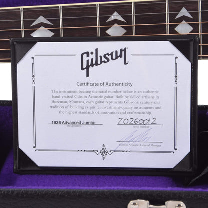 Gibson Montana Custom Shop Historic Reissue 1936 Advanced Jumbo Vintage Sunburst Acoustic Guitars / Jumbo