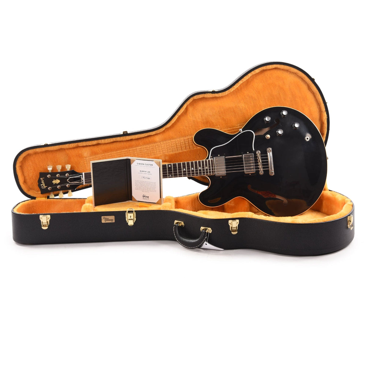 Gibson Custom Shop 1961 ES-335 Reissue "CME Spec" Antique Ebony Murphy Lab Ultra Light Aged Electric Guitars / Semi-Hollow