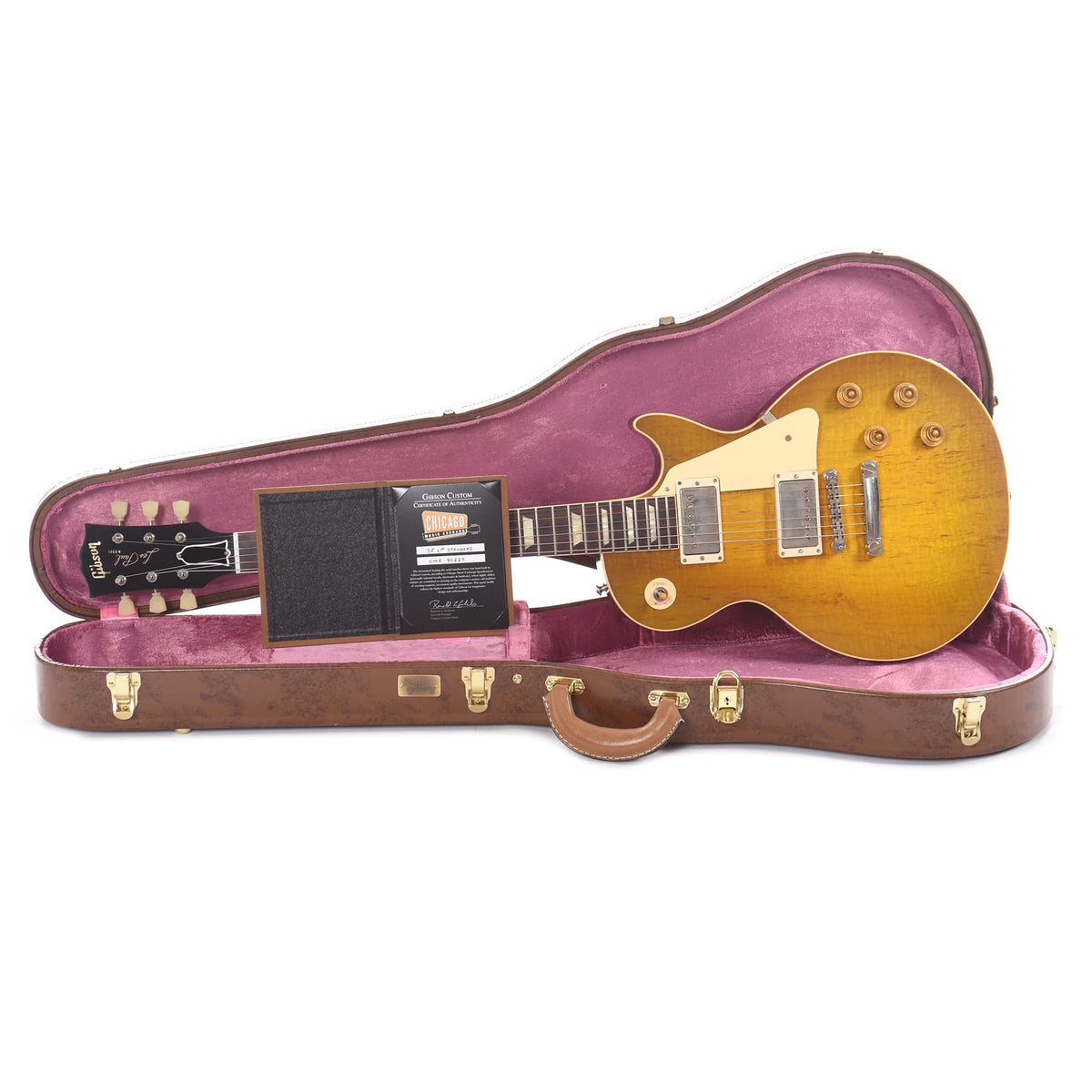 Gibson Custom 1958 Les Paul Standard "CME Spec" Plain Top Green Lemon VOS w/59 Carmelita Neck Electric Guitars / Solid Body