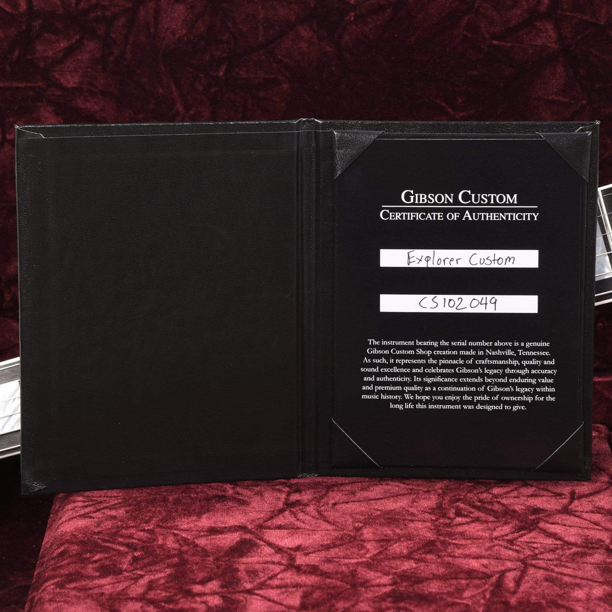 Gibson Custom Shop Explorer Custom Ebony Gloss w/Ebony Fingerboard Electric Guitars / Solid Body