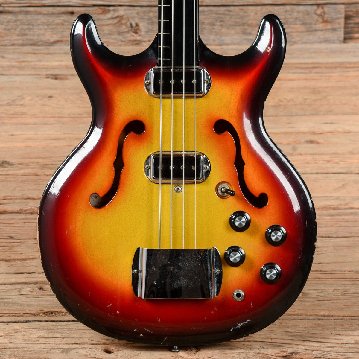 Hohner Bartell Semi-Hollow Fretless Bass Sunburst 1960s Bass Guitars / 4-String