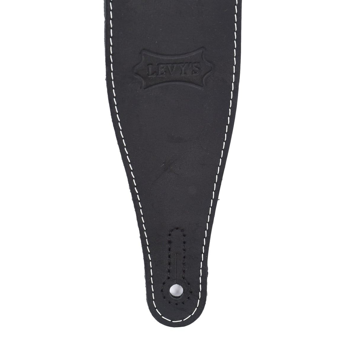 Levy's 2.5" Wide Butter Leather Guitar Strap Black Accessories / Straps