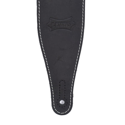 Levy's 2.5" Wide Butter Leather Guitar Strap Black Accessories / Straps