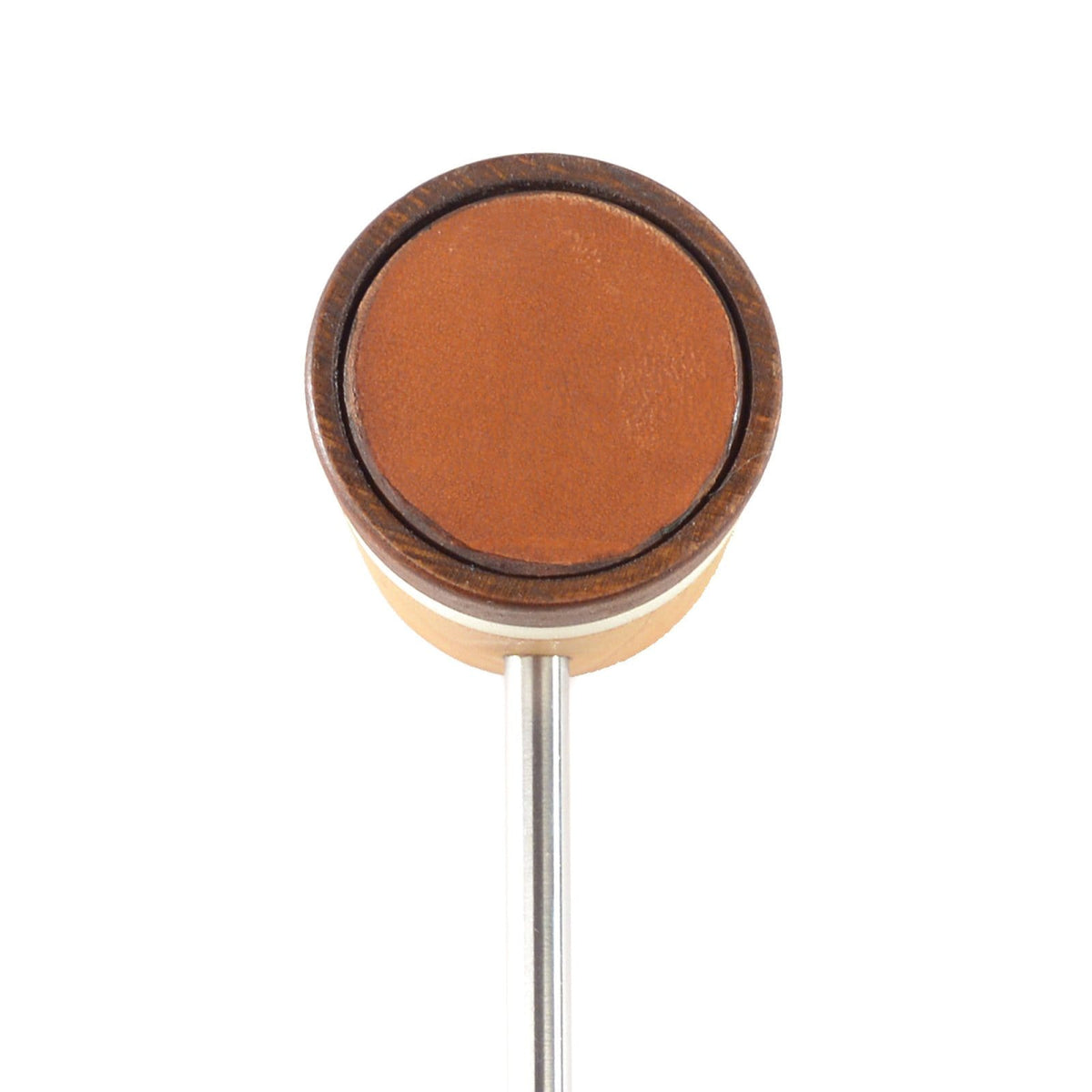 Low Boy Lightweight Leather Bass Drum Beater Natural/Light Brown w/White Stripes Drums and Percussion / Parts and Accessories / Drum Parts
