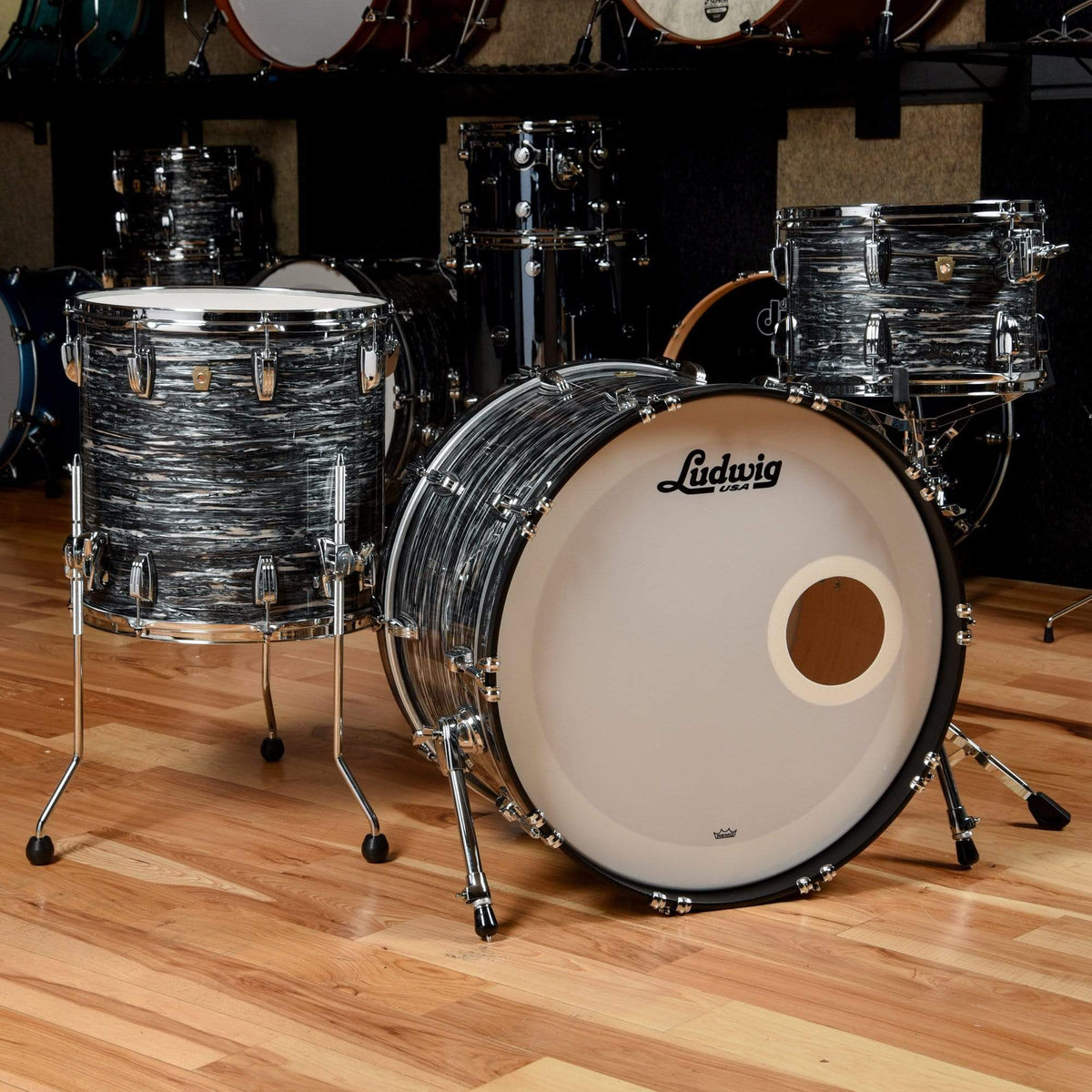 Ludwig Classic Maple 13/16/24 Vintage Black Oyster Drums and Percussion / Acoustic Drums / Full Acoustic Kits