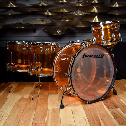 Ludwig Vistalite 14/16/18/26/6.5x14 5pc. Drum Kit Amber Drums and Percussion / Acoustic Drums / Full Acoustic Kits