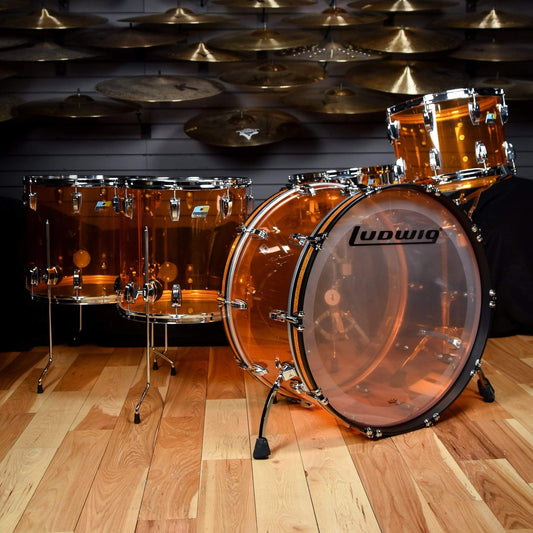 Ludwig Vistalite 14/16/18/26/6.5x14 5pc. Drum Kit Amber Drums and Percussion / Acoustic Drums / Full Acoustic Kits