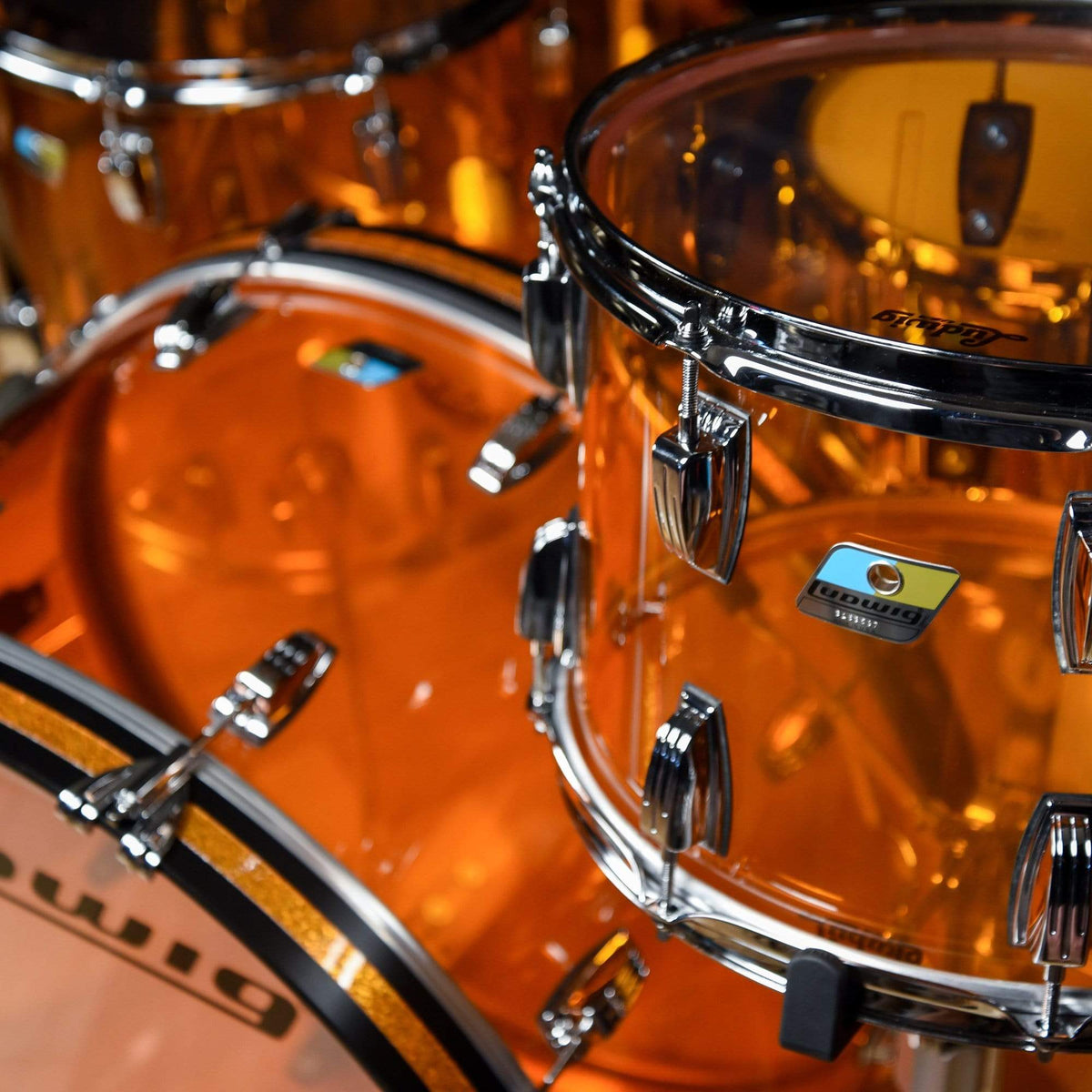 Ludwig Vistalite 14/16/18/26/6.5x14 5pc. Drum Kit Amber Drums and Percussion / Acoustic Drums / Full Acoustic Kits