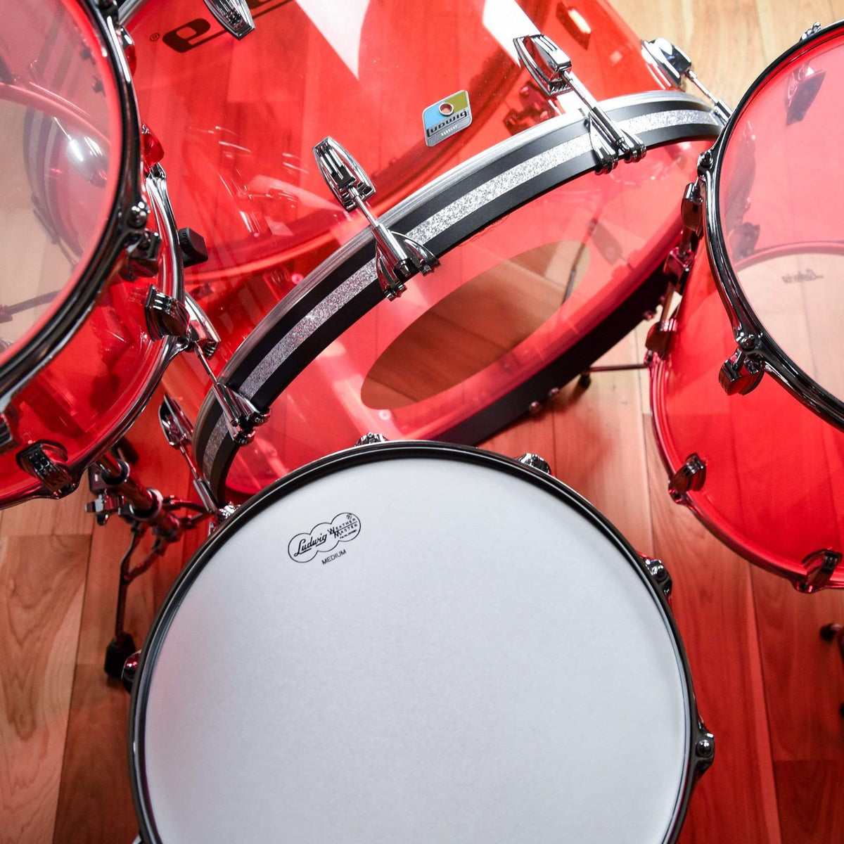 Ludwig Vistalite 14/16/18/26/6.5x14 5pc. Drum Kit Pink Drums and Percussion / Acoustic Drums / Full Acoustic Kits