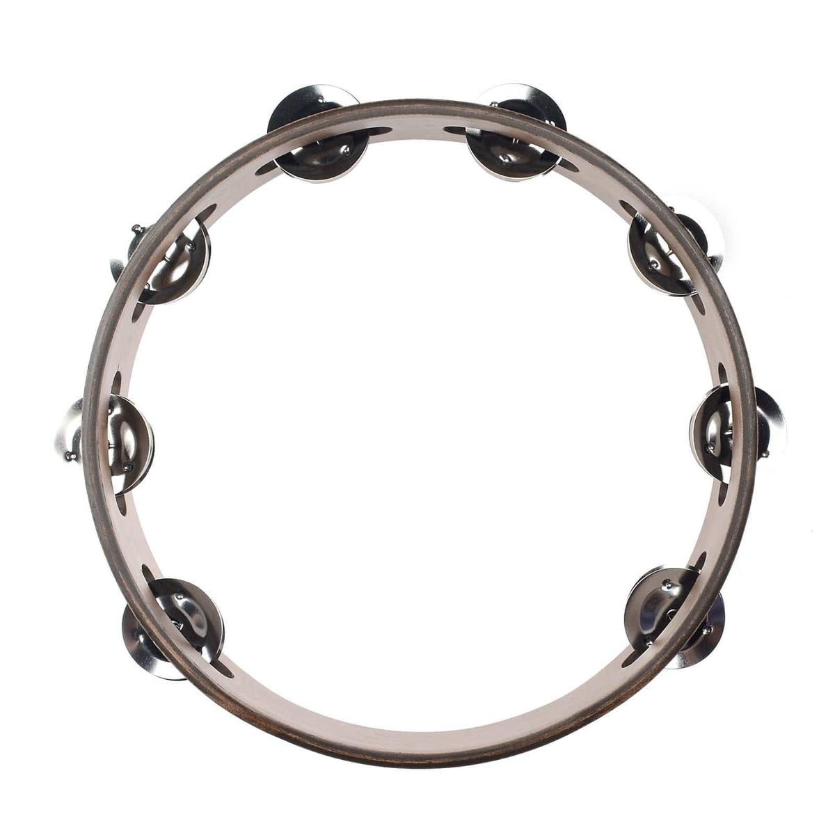 Meinl 1 Row Stainless Steel Jingle Wood Tambourine Walnut Brown Drums and Percussion / Auxiliary Percussion