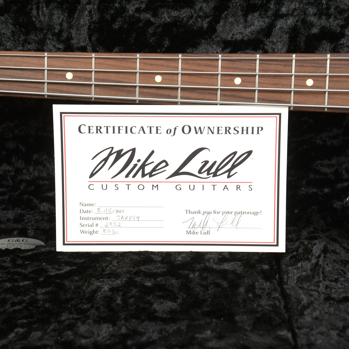 Lull XP1T4 4-String Satin Black w/15% Larger Body Size, Red Racing Strip & Hardshell Case Bass Guitars / 4-String